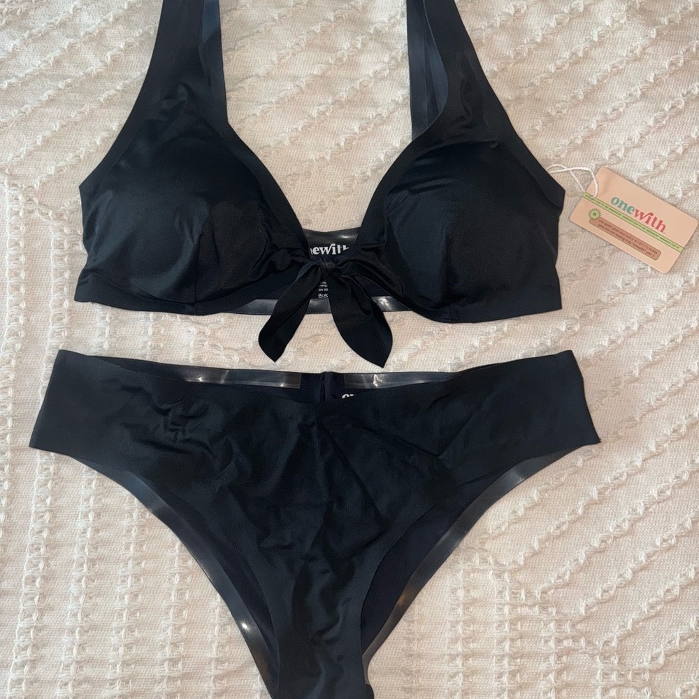 onewith. Swim Westerly Bikini Set in Abyss - Black, Size M/L
